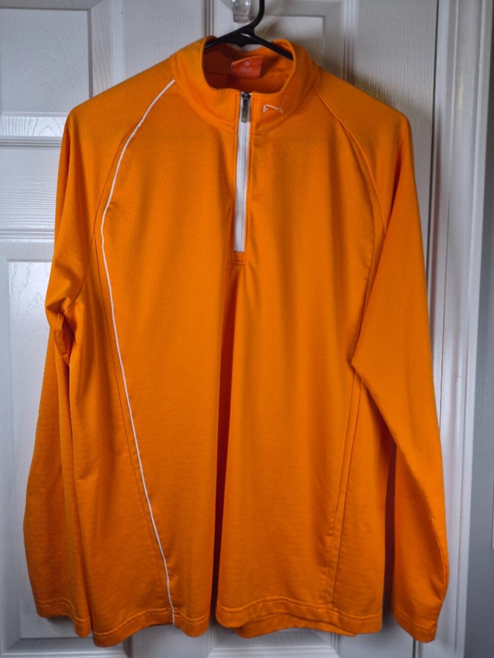 Puma Sport Lifestyle Mens Size Medium 1/4 Zip Golf Pullover Tennesse OrangeColor